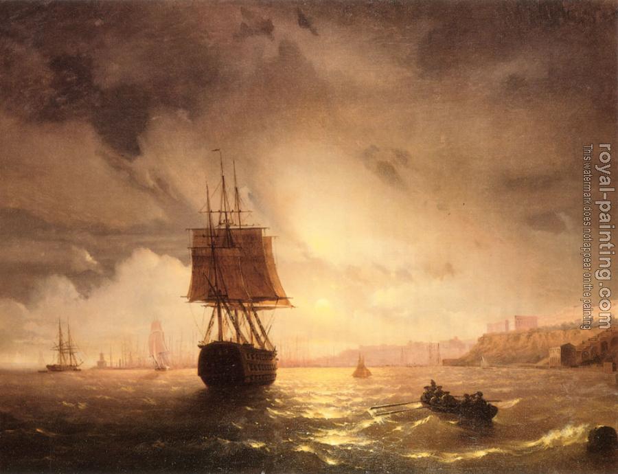 Ivan Constantinovich Aivazovsky : The Harbor At Odessa On The Black Sea